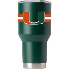 Gametime Sidekicks Miami 30oz Green Tumbler - Officially Licensed, 18/8 Stainless Steel, Double-walled, Vacuum-insulated, UV LED Printed Logos, Sweatless, Stays Hot/Cold - 360 Wrap