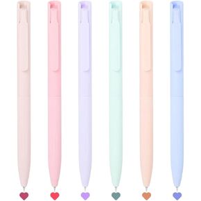 Ddaowanx 6 Pack Colored Gel Pens, Aesthetic and Cute Pens With Smooth Writing For Journaling And Bible Note, Fine Point 0.5mm, Assorted Colors Pens for School Supplies and Office