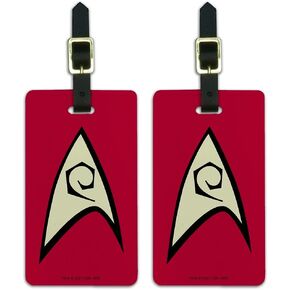 Star Trek Engineering Shield Luggage ID Tags Suitcase Carry-On Cards - Set of 2