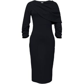 Womens Ponte Draped Dress
