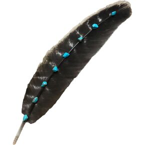 Green Stone Feather Hat Accent for Cowboy Hats, Fedora Hats,Western Accessories, Feathers for Hats