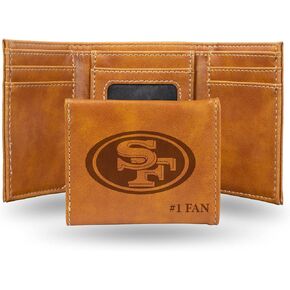 Rico Industries NFL Football #1 FAN Laser Engraved Tri-Fold Wallet - Men's Accessory