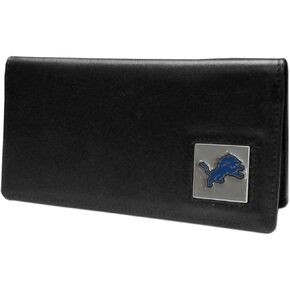 NFL Siskiyou Sports Fan Shop Detroit Lions Leather Checkbook Cover One Size Black