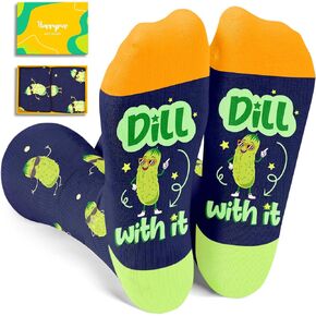 HAPPYPOP Funny Pickle Gifts For Pickle Lovers, Pickle Socks Women Mens, Dill With It