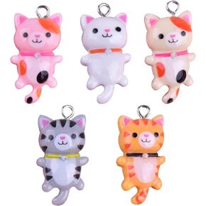 Jakonay 30Pcs Cat Charms Pendant Naughty Kitty Charm Pendants Deer Charms for DIY Jewelry Making