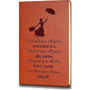 ZWYQWN Mary Movie Gift leather Notebook Mary Quote Gift Poppin Umbrella Fans Gift Journal Notebook Musicals Lover Gift Birthday Christmas Gifts (behind you)