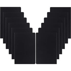 12 Pack Blank Notebook Journals Bulk, Plain, 60 Pages, 5.5x8.3 inch, A5, Travel Journal Set for Travelers, Students, Church, Office, Drawing Sketchbook Diary Paper Subject Book Planner, Black