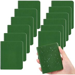 12 Pcs Waterproof Pocket Notebook 3.2" x 4" Weatherproof Field Notebook Small Soft Cover Grid Waterproof Notepad for Memo Travel Outdoor Tactical Activities Supplies, 32 Sheet, 64 Page, Green