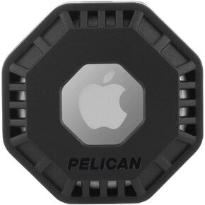 Pelican Adventurer - حامل/حافظة AirTag مع ملصق لاصق 3M [عبوة واحدة] غطاء واقٍ مقاوم للصدمات لعلامة Apple Air - عصا مخفية على الحامل لمحفظة الدراجة والسفر وأمتعة السيارة عن بعد - أسود