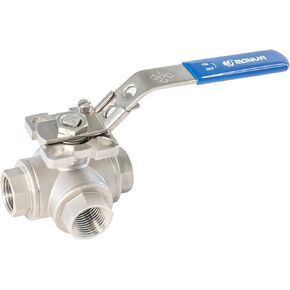 3 WAY T-Ball 1/2'' NPT Stainless Steel Ball Valve （Reduce Bore）