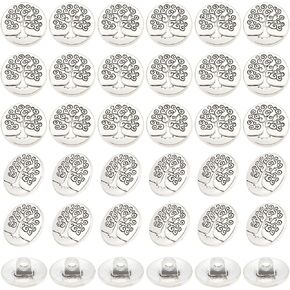 OLYCRAFT 24Pcs 6 Styles Plants Shank Buttons 18mm Alloy Enamel Shank Buttons Tree Theme Metal Blazer Buttons Green Gold Vintage Shank Buttons Round Sewing Shank Buttons for DIY Sewing Crafts