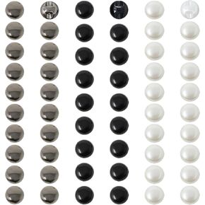 Honbay 60PCS Dainty Pearl Buttons Round Buttons Plastic Resin Sewing Buttons Decorative Buttons for Wedding Dress, Skirts, Gloves, Sweaters, Shirts, Hats, Scarves, Headbands and Other Craft Projects