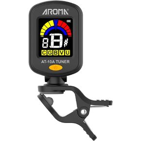 Guitar Tuner Clip on Rechargeable Tuner for Guitar Bass Ukulele Violin Chromatic Tuning w/Bright Color Display