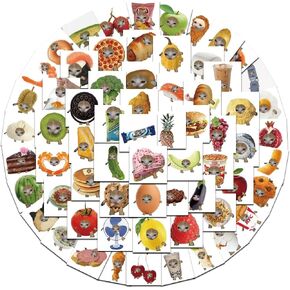 65Pcs Cat Stickers Cute Kawaii Animal Meme Stickers Water Bottle Skateboard Snowboard Laptop Decal Decoration Gift Boys Girls Christmas Birthday Teens in Saudi Arabia