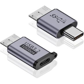 Poyiccot USB A to Micro B Adapter (2 Styles), USB Female to Micro B Male Adapter + USB Male to Micro B Male Adapter, 10Gbps USB to Micro B Data Charging Adapter for External Hard Drives Cable