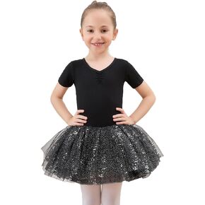 Ballet Leotards for Girls with Tulle Skirt Shiny Dance Leotards Tutu Ballet Dress Dance Gymnastic Outfit Ballerina Dress