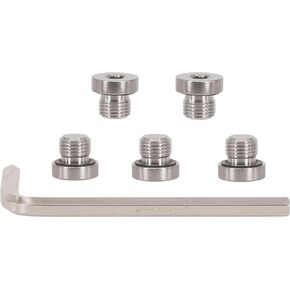 5PCS Standard M8x1 Thread 304 Stainless Steel Inner Hex Round Head Oil Drain Plug/Pipe Fitting with Rubber Ring - Universal Fit For Automotive,Car,Bike,Motocycle,ATV,UTV,Industrial - SHINTONES