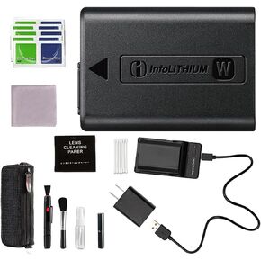 Pixel Connection Sony NP-FW50 Rechargeable Battery Bundle + Promaster Battery & USB-Charger Kit & Cleaning Kit | Sony Infolithium W Battery
