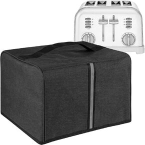 Toaster Cover Compatible with Most 4-slice Toasters, Toaster Cover Storage for Most 4-slice Toasters， Washable and Dust Protection (Dark Grey)