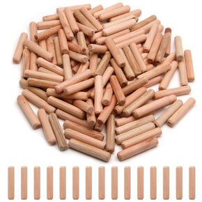 120Pcs 5/6 x 1 3/16" Wooden Dowel Pins, M8 Hard Wood Straight Dowel Rods, Made of Beech Wood