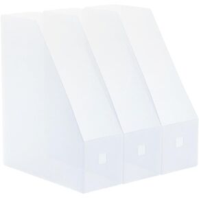 TEHAUX 3pcs File Storage Rack Magazine File Folders Desktop Acrylic File Holder Decorative File Folders Desk Organizer Clear Files Rack Vertical File Organizer File Bin for Home Office