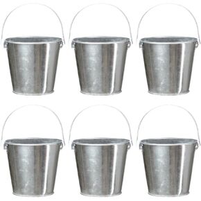 Metal Buckets with Handle - 6 Pack 4.3 Inch Small Iron Pail, Easter Bucket,Pencil Holder and Flower Pots,Craft Supply Holders for Events,School Storage and Party. (Black, 4.3" Top)