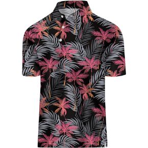 Golf Shirts for Men, Funny Hawaiian Golf Polo Shirt Gifts Dry Fit
