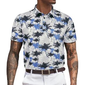 Derminpro Men's Fashion Collared Stretch Fit Casual Short Sleeve Quick Dry Golf Polo Shirts