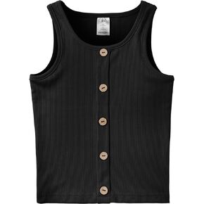 B&GCozy Girls Crop Tops Cute Button Shirt Sleevelss Yoga Dance 6-15 Year