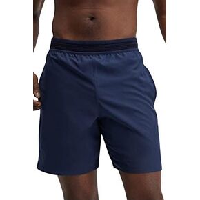 Fabletics Men's The Fundamental Short (Lined), Workout, Running, Training, Gym, Yoga, Ultra Lightweight, Athletic, 7" Inseam, Small, Navy in Saudi Arabia