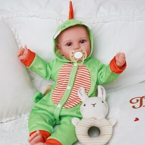 JIZHI Baby Dolls George, 17-Inch Large Realistic Soft Body Boy Baby Doll Cute Real Life Baby Dolls with Accessories for 3+ Year Old Girls Gifts, Pretend Play, Collection
