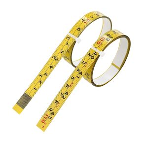 2 Packs Steel Self-Adhesive Measuring Tape, 200cm or 78-Inch Imperial and Metric Ruler Tape, 1/2-Inch Peel and Stick Tape Measure for Woodworking, Saw, Drafting Table, Left to Right Reading, Yellow