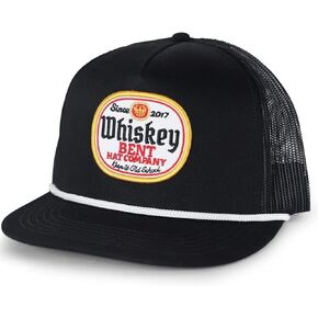 WHISKEY BENT HAT CO. Old English Vintage Style Patch Adjustable Snapback Hat, Black Label