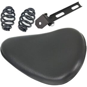 Black Leather Solo Seat 3" Spring Mounting Bracket Kit For Yamaha Kawasaki Suzuki Sportster Bobber Chopper