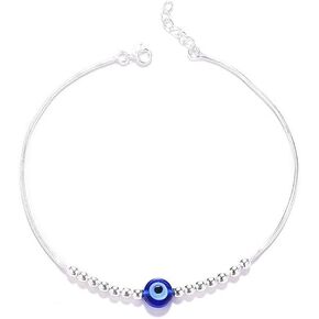925 Pure Sterling Silver Evil Eye Bracelet for Unisex