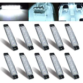 Marine Boat Lights, 12V Waterproof Boat Interior Navigation Strip Light Marine Deck Courtesy Transom Step Cockpit Lighting for Fishing Pontoon Yacht Sailboat Kayak（10Pack）
