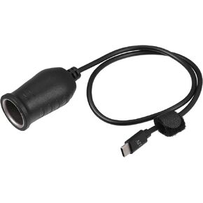 12V Cigarette Lighter Adapter/Interior USB Type C Male Cigarette Lighter Converter Cable for Car RV/Durable ABS Plastic 0.54m / 1 Pcs Black