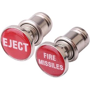 2PCS Eject FIRE Missiles Button Cigarette Lighter Dustproof Plugs Cover Replacement 12V Power Source for Most Automotive Vehicles Auto Car
