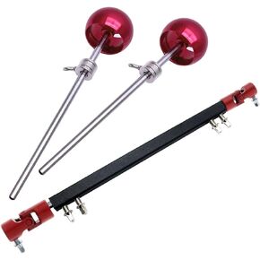 3pcs Drum Set Double Bass Drum Pedal Beater with Driveshaft Rod Connecting Bar Percussion Instrument Accessory Part