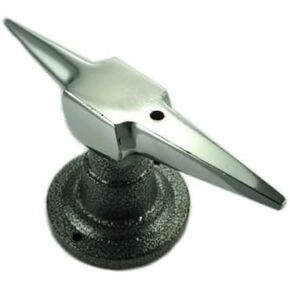 Mazbot Double Horn Anvil with Round Base - Perfect Jeweler's Tool for Forming and Shaping