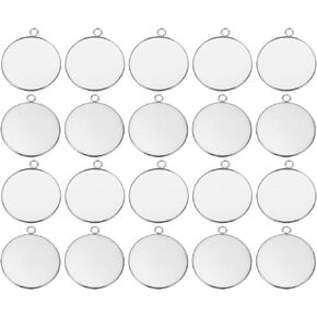 PATIKIL Pendant Trays, Stainless Steel Round Bezel Base