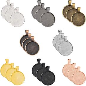 Huwujiu 40pcs Round Bezel Pendant Trays for Jewelry Making, 8 Colors Pendant Trays Round Bezel Blanks Bezel Pendant Trays for Crafting DIY Photo Pendant (25mm/0.98inch Inner Diameter)