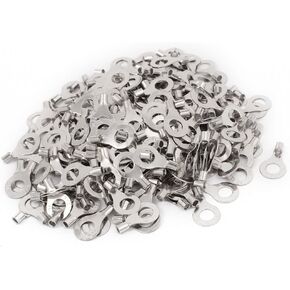 uxcell Non-Insulated Ring Terminal Cable Connector 0.8 Inch Long 250pcs for AWG16-14 Wire