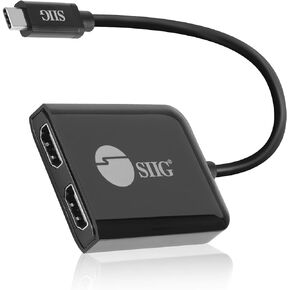 SIIG 2-Port Mini DisplayPort 1.2 to 2 HDMI MST Hub Video Splitter, DisplayPort Daisy Chain Monitor, Not for MacOS, TAA compliant (CE-DP0L11-S1)