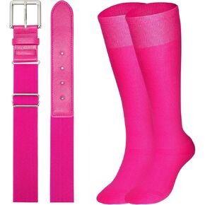 XZQTIVE Baseball Softball Socks and Baseball Softball Belt Combo Set Knee-High Soccer Socks for Kids Youth Adult in Kuwait