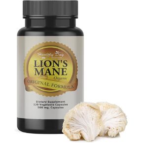 Healthy Day Supplements. Lion's Mane Capsules: Organic Supplements for Enhanced Brain Memory, Focus and Immune Support. Advanced Cognitive Support for Brain Health and Mental Clarity - 120 Vegan Caps