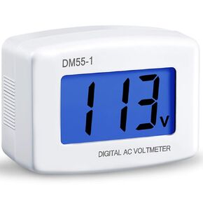 Voltage Test Monitor Flat US Plug AC 80-300V LCD Digital Voltmeter Monitor AC 110V 220V Voltage Panel Power Volt Test Monitor Gauge Meter for Household Plug into Outlet to Measure Voltage(1 Piece)