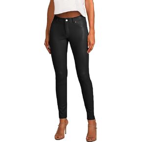 Hybrid & Company Womens Skinny Stretch Fashion Casual Faux Leather Pants
