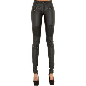 Women's Sexy Stretchy PU Leather Slim Fit Rider Pants Skinny Leggings