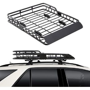 46'' x 39'' Heavy Duty Roof Rack,Universal Rooftop Cargo Carrier Basket,Car Top Luggage Storage Holder Basket for SUV Truck Vehicle,200lb Capacity Steel Construction